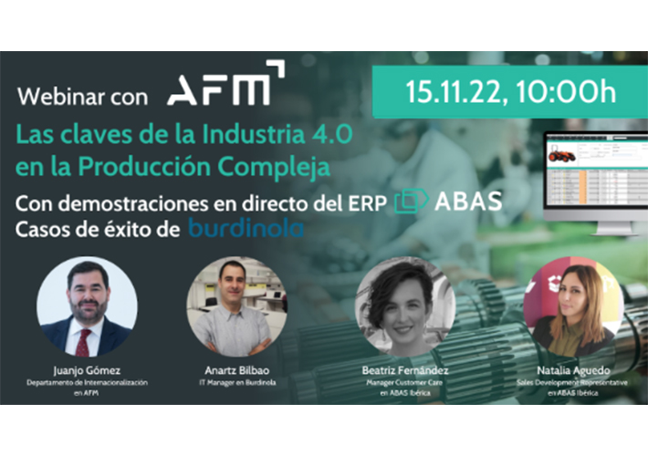 foto webinar que organiza AFM junto a ABAS Ibérica sobre: Las Claves de la Industria  4.0 en la Producción Compleja. 